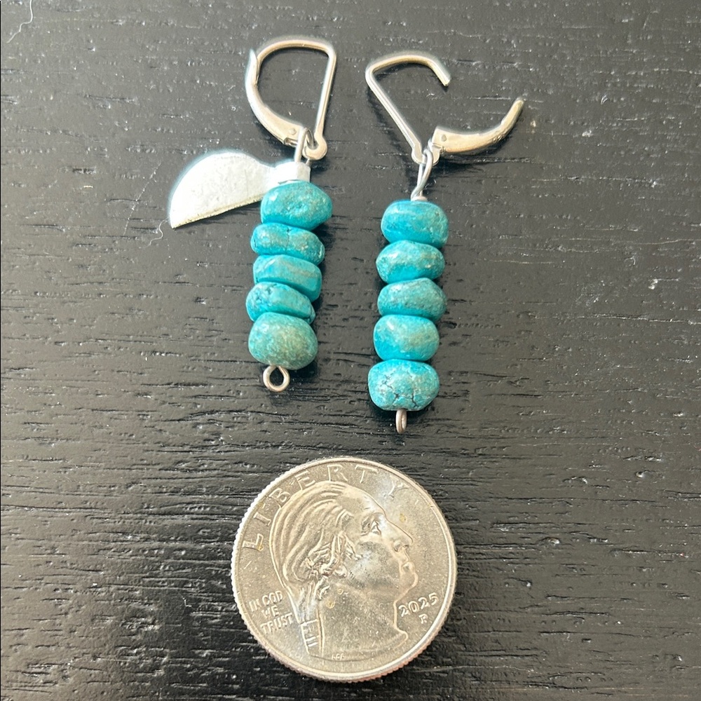 Turquoise Beaded Dangle Earrings